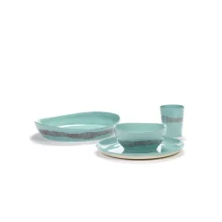 Serax Feast tableware by Ottolenghi Diepe Serveerschaal S 30cm H6cm Azure Swirl-Stripes Rood