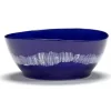 Serax Feast tableware by Ottolenghi Kom L 18cm H8cm Lapis Lazuli Swirl-Stripes Wit