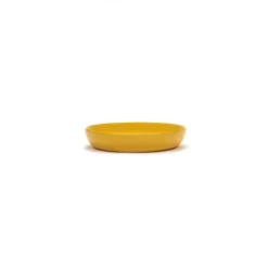 Serax Feast tableware by Ottolenghi Diep Bord 22cm H4cm Sunny Yellow Swirl-Dots Zwart