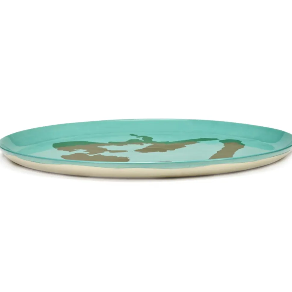 Serax Feast tableware by Ottolenghi Serveerbord 35cm H2cm Azure Paprika Goud