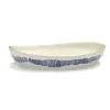 Serax Feast tableware by Ottolenghi Diepe serveerschaal S 30cm H6cm Wit Swirl-Stripes Blauw