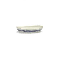 Serax Feast tableware by Ottolenghi Diepe serveerschaal S 30cm H6cm Wit Swirl-Stripes Blauw