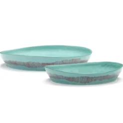 Serax Feast tableware by Ottolenghi Serveerschaal M 36cm H6cm Azure swirl-stripes rood