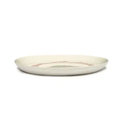 Serax Feast tableware by Ottolenghi Ontbijtbord S 19cm H2cm Wit Swirl-Stripes Rood