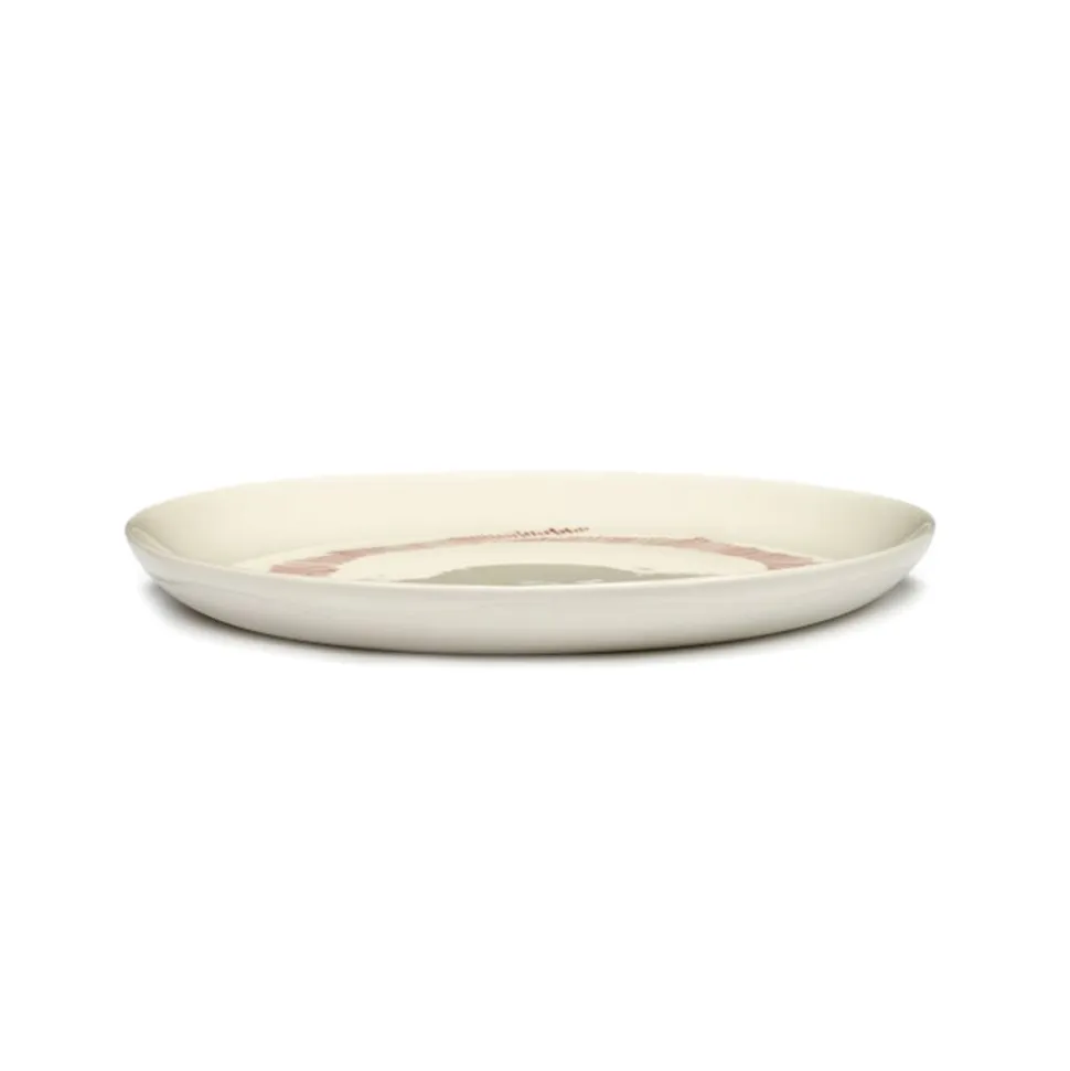 Serax Feast tableware by Ottolenghi Ontbijtbord S 19cm H2cm Wit Swirl-Stripes Rood
