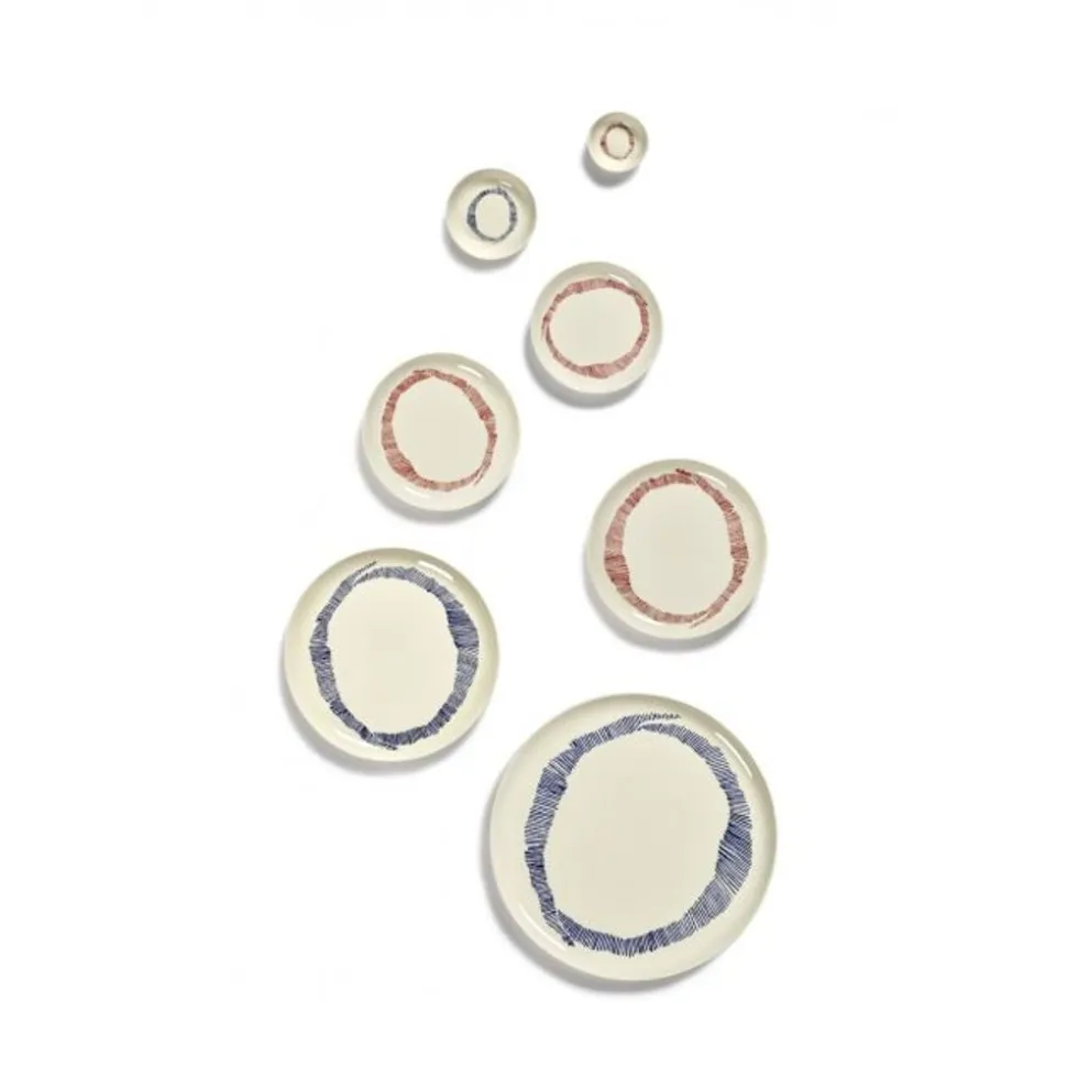 Serax Feast tableware by Ottolenghi Ontbijtbord S 19cm H2cm Wit Swirl-Stripes Rood