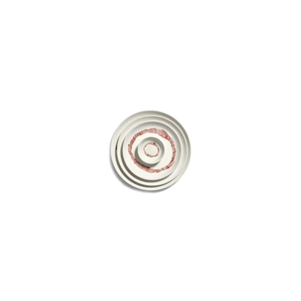 Serax Feast tableware by Ottolenghi Ontbijtbord S 19cm H2cm Wit Swirl-Stripes Rood