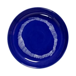 Serax Feast tableware by Ottolenghi Diep Bord 22cm H4cm Lapis Lazuli Swirl-Stripes Wit