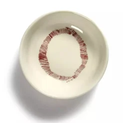 Serax Feast tableware by Ottolenghi Schotel XS 7.5cm H2cm wit swirl-stripes rood
