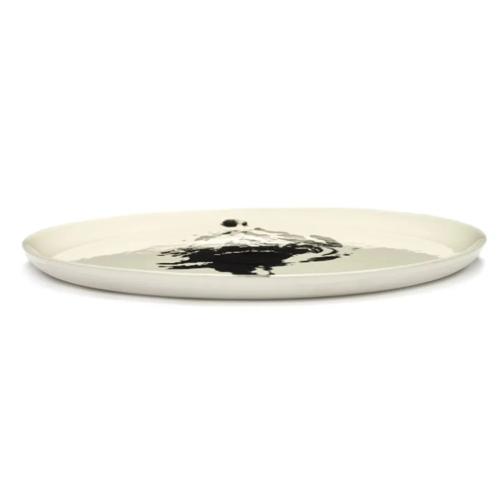 Serax Feast tableware by Ottolenghi Serveerbord 35cm H2cm Wit Artisjok Zwart