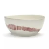 Serax Feast tableware by Ottolenghi Kom S 16cm H7,5cm Wit Swirl-Stripes Rood