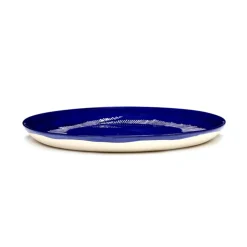 Serax Feast tableware by Ottolenghi Voorgerecht Bord M 22,5cm H2cm Lapis Lazuli Swirl-Stripes Wit