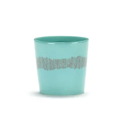 Serax Feast tableware by Ottolenghi Koffiekop 25cl Azure Swirl-Stripes Rood