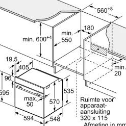 Siemens HB272ABB3 iQ300 Inbouwoven 60 x 60 cm Diepzwart inox