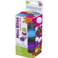 Sistema Sistema To Go set van 3 snackdoosjes Mini Bites 130ml (8 ass.)