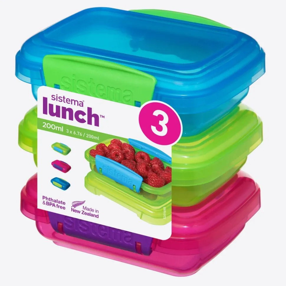 Sistema Sistema Trends Lunch set van 3 voorraaddoosjes 200ml (4 ass.)