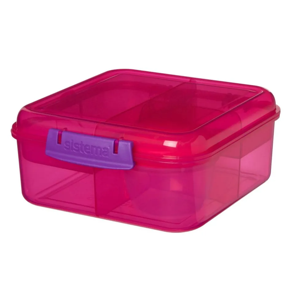 Sistema Trends Lunch bento cube met 4 compartiementen & yoghurtpotje 1.25L