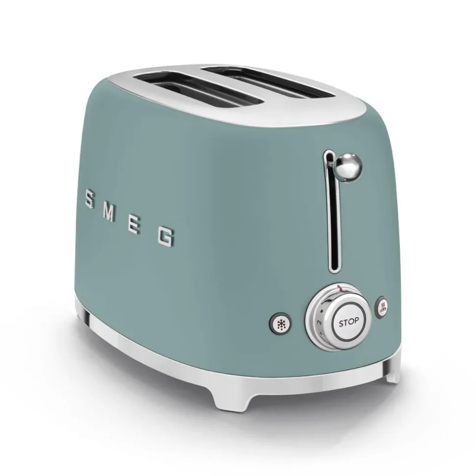 Smeg Broodrooster 2 sleuven 2 sneden emerald green