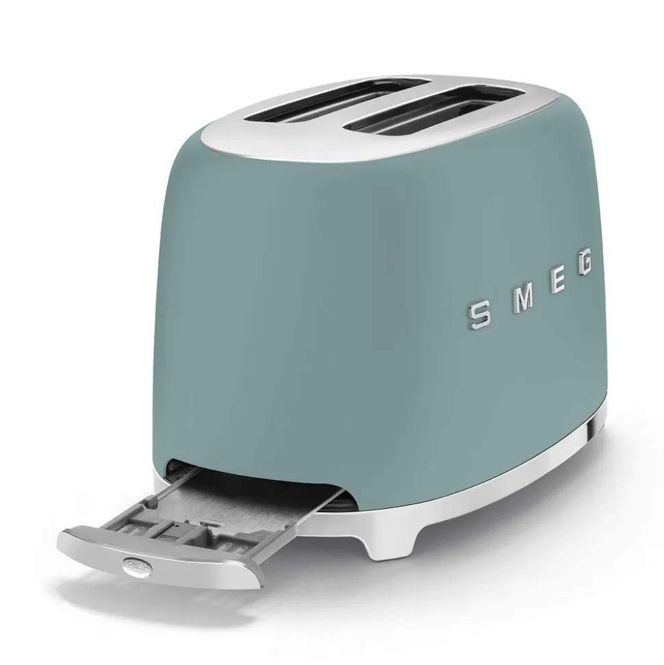 Smeg Broodrooster 2 sleuven 2 sneden emerald green