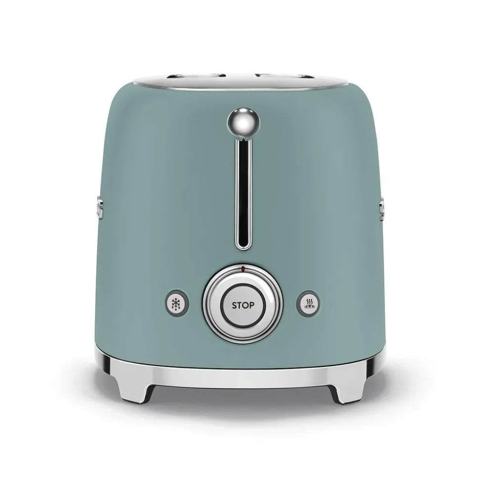 Smeg Broodrooster 2 sleuven 2 sneden emerald green