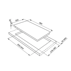 Smeg Coloniale kookplaat gas 90cm SRV896AOGH