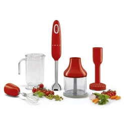 Smeg Handblender met verschillende accesoires Tritan Renew rood