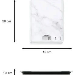 Soehnle Compact 300  Keukenweegschaal digitaal Marmer Wit