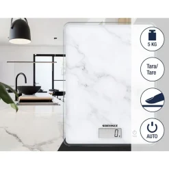 Soehnle Compact 300  Keukenweegschaal digitaal Marmer Wit