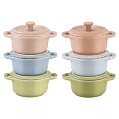 Staub Macaron Set van 6 mini keramische cocottes 10 cm