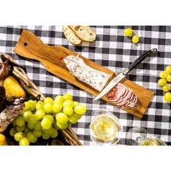 Style de Vie Premium Line Worstenplank Acacia Met Mes  Zwart