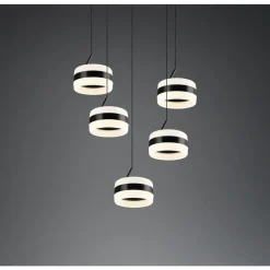Trio Dios Hanglamp 5xLED 800lm mat zwart (331430532)