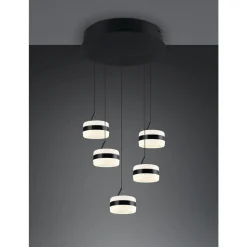 Trio Dios Hanglamp 5xLED 800lm mat zwart (331430532)