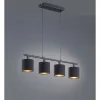 Trio RL TOMMY HANGLAMP 4xE14 ZWART/GOUD