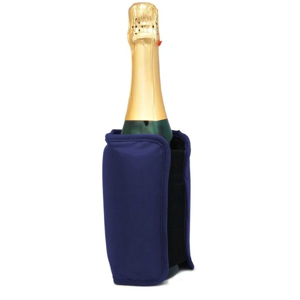 Vin Bouquet Flessenkoeler M navy-blauw met elastiche band