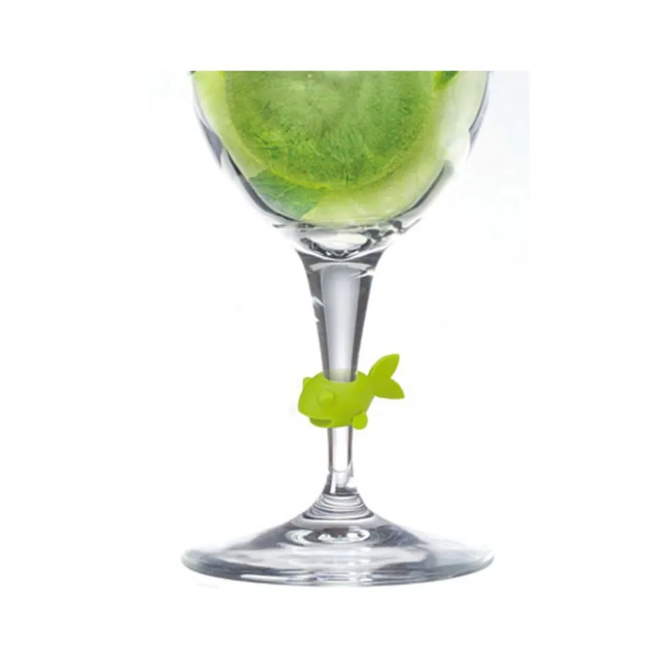 Vin Bouquet Glasmarkeerders vis silicone 8 stuks