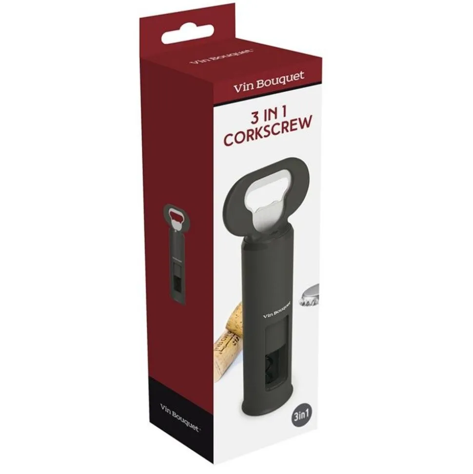 Vin Bouquet Kurkentrekker 3-in-1 zwart