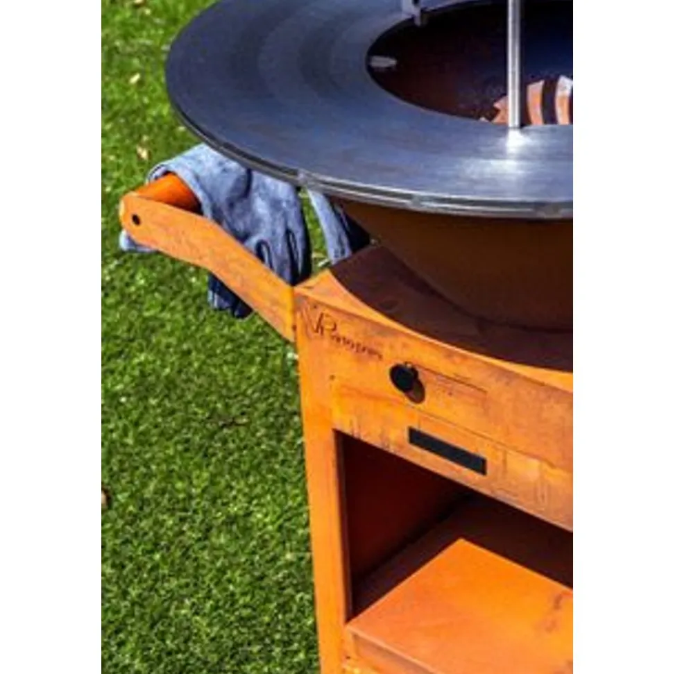 VP-BG4 Houtgestookte Barbecue Cortenstaal met werkblad 103x100