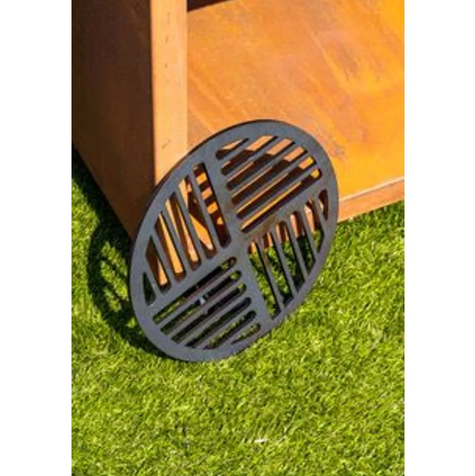 VP-BG4 Houtgestookte Barbecue Cortenstaal met werkblad 103x100