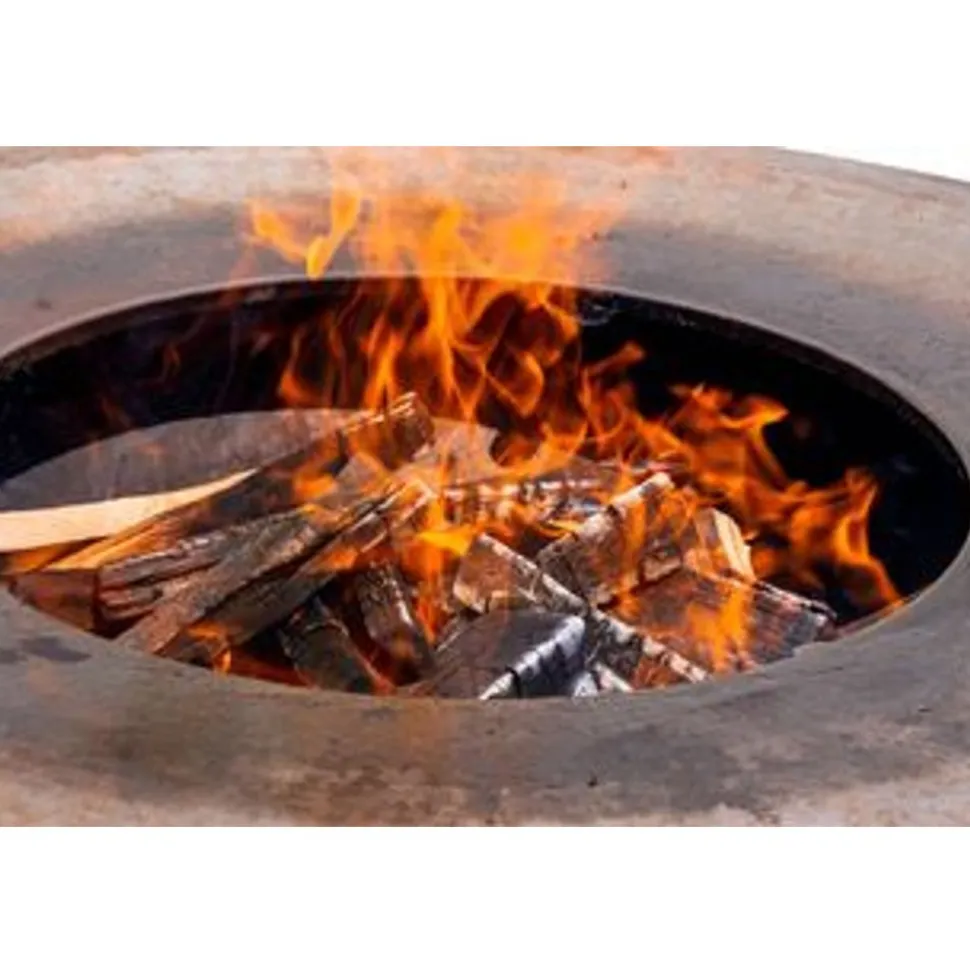 VP-BG4 Houtgestookte Barbecue Cortenstaal met werkblad 103x100