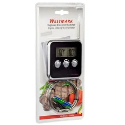 Westmark Digitale vleesthermometer met magneet zwart 8x8x1.5cm
