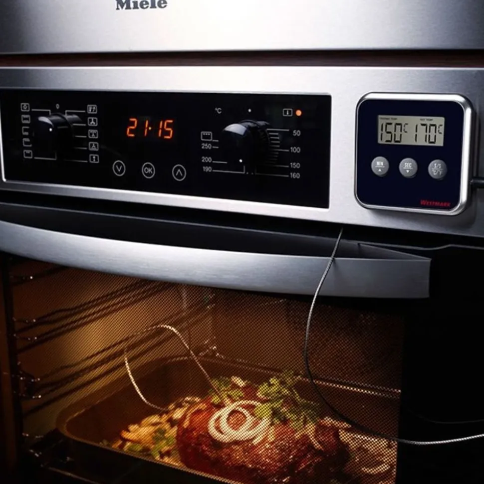 Westmark Digitale vleesthermometer met magneet zwart 8x8x1.5cm