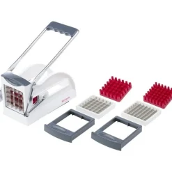 Westmark Easy Stix frietsnijder met 3 roosters uit kunststof en rvs wit 24x8.5x11cm