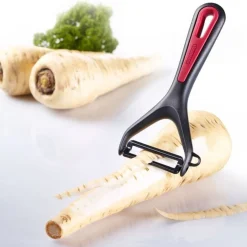 Westmark Gallant dunschiller met keramisch mes zwart en rood 15x6.9x1.8cm