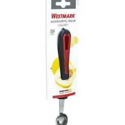 Westmark Gallant meloenschepje uit rvs en kunststof zwart en rood 17.3x2.7x2cm