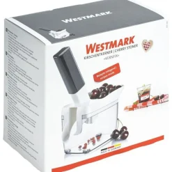 Westmark Kernfix kersenontpitter met bakje uit kunststof en rvs wit 20.5x11.8x30cm