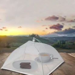 Westmark Opvouwbaar vliegenkapje uit kunststof wit 34x34cm