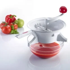 Westmark passeerzeef met 2 schijven uit kunststof en rvs wit 35.5x21x23.8cm