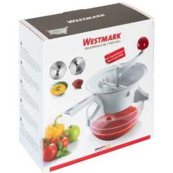 Westmark passeerzeef met 2 schijven uit kunststof en rvs wit 35.5x21x23.8cm