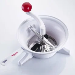 Westmark passeerzeef met 2 schijven uit kunststof en rvs wit 35.5x21x23.8cm