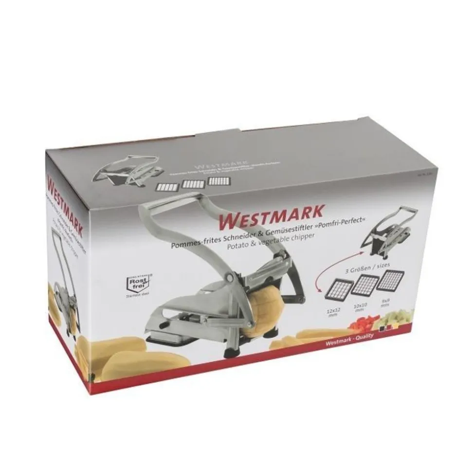 Westmark Pomfri perfect frietsnijder met 3 roosters uit kunststof en rvs 24.8x9.5x12.8cm